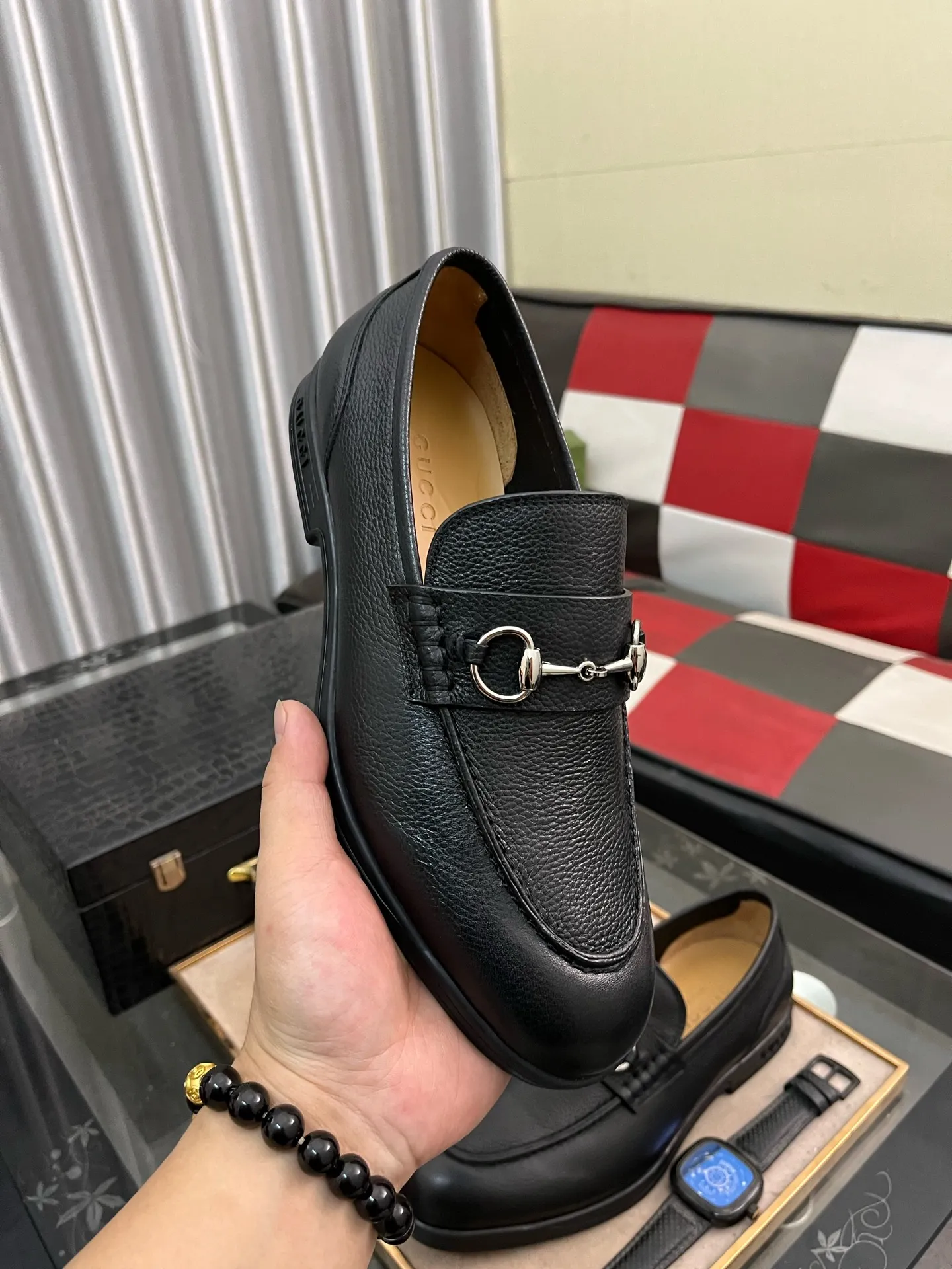 Men's shoes 💰540⌚️⌚️【GUCCi】Original frosted calfskin, water-dyed cowhide lining, original outsole, men's and women's fashion, formal casual leather shoes, slip-on men's and women's shoes series, young fashion, European and American trends, British style, casual matching, comfortable feet, standard code: men's size 38-443️⃣Colors available